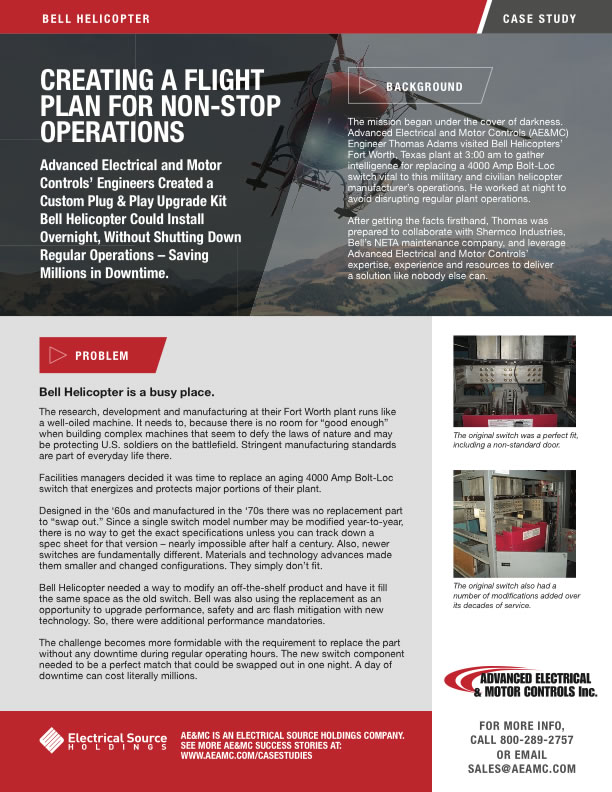 Case Studies Advanced Electrical and Motor Controls, Inc.